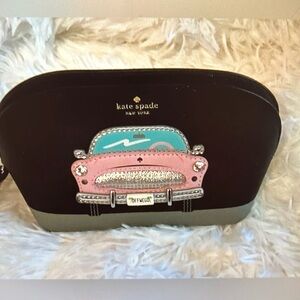 Kate Spade 2018 CHECKING IN Convertible Pink Car Small Abalene Cosmetic Case New
